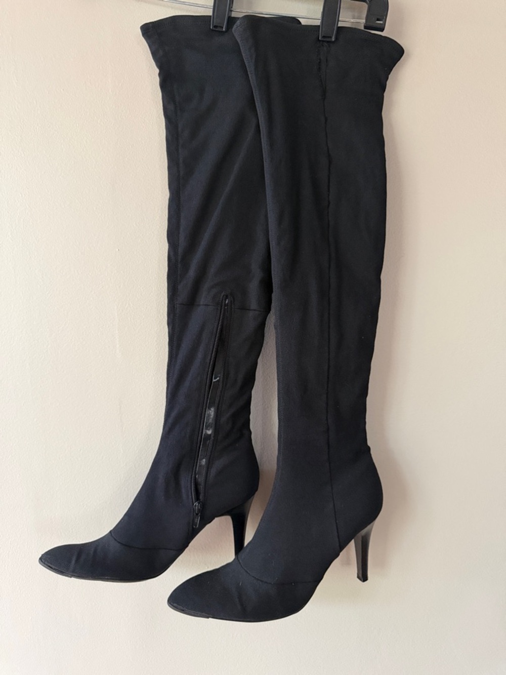 Nine West Black Stretch Over-the-Knee Stiletto Boots
